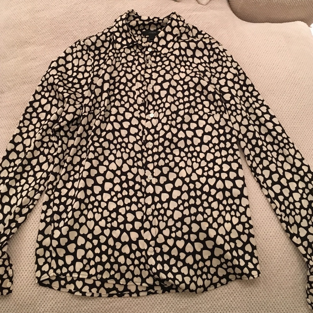J. Crew Black and White Button Down Shirt